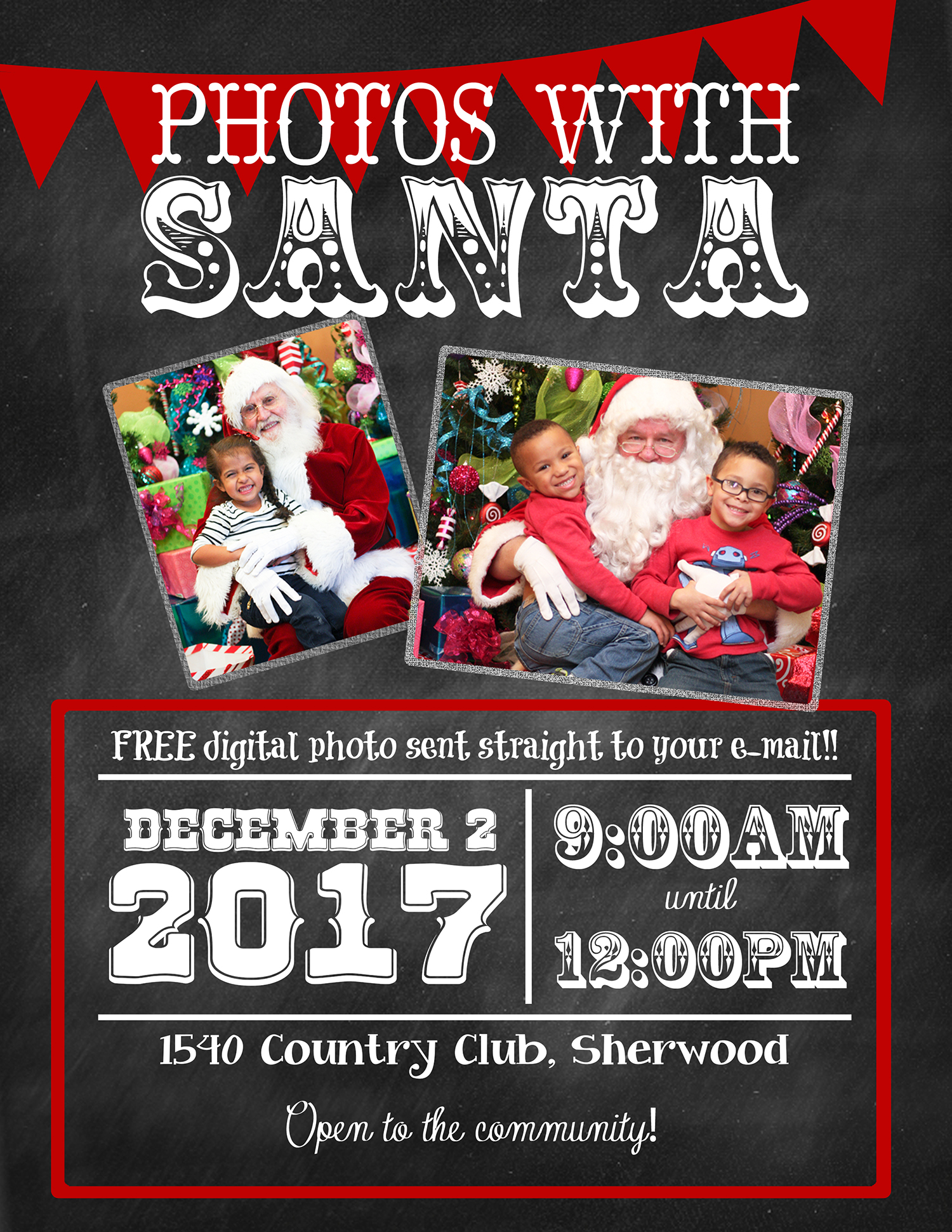 Photos with Santa Day Sherwood Sign for web